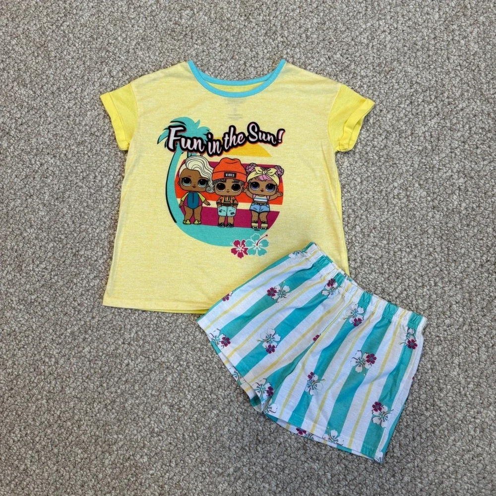LOL Surprise! Girls' Yellow Fun in the Sun Pajama‎ Set Size 8